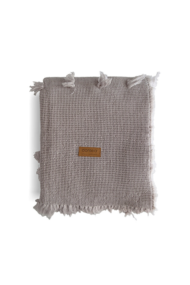 Plume Pompom Bedspread - Light Gray - 3