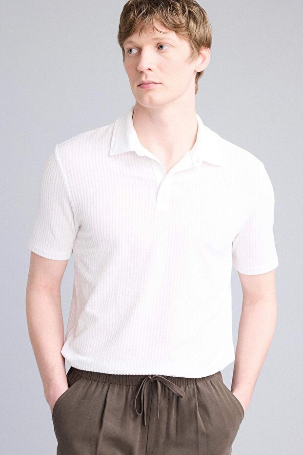 Slim Fit Polo Collar Short Sleeve Polo T-Shirt X2594Az22Sm
