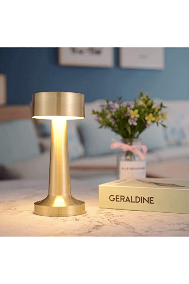 Portable wireless LED desk lamp with rechargeable battery