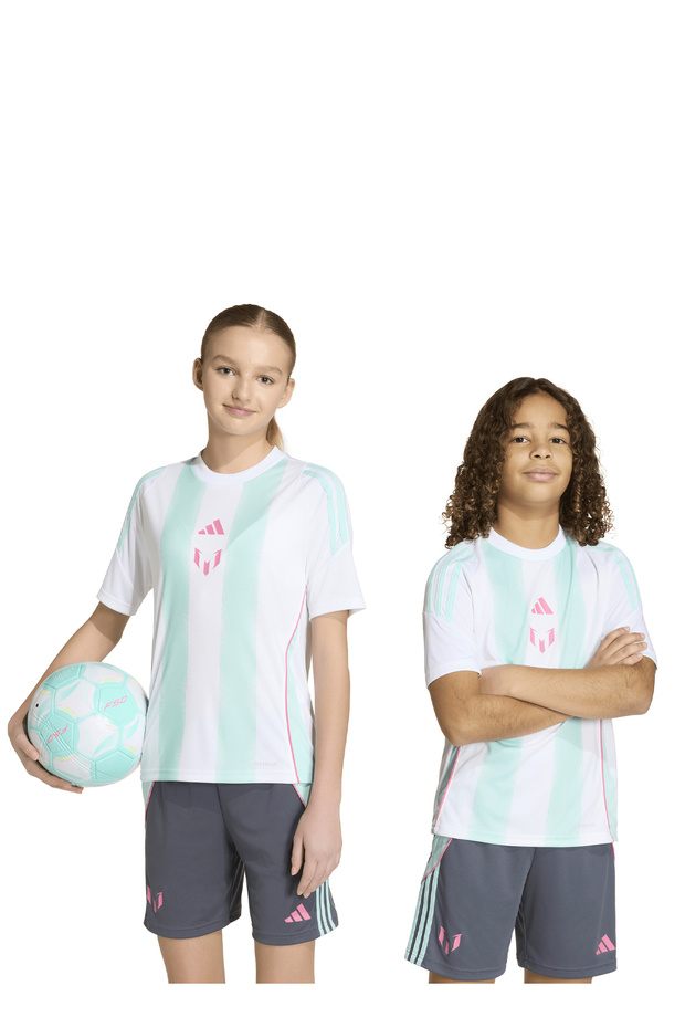 White Boys' Striped T-Shirt Kd6405 Messi Tr Jsy Y