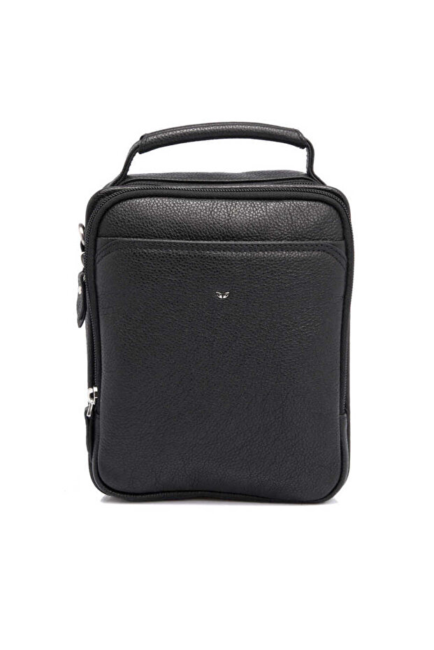 Black Genuine Leather Men's Crossbody Bag - S1Ac00021393-A6F
