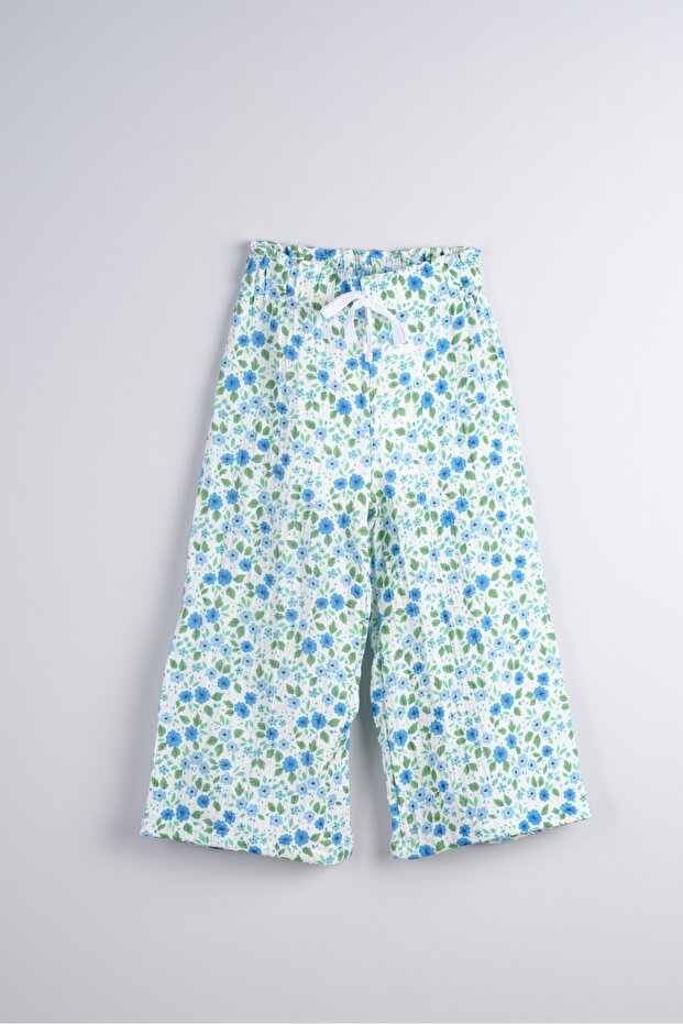 Muslin Wide-Leg Girls' Trousers 100% Cotton