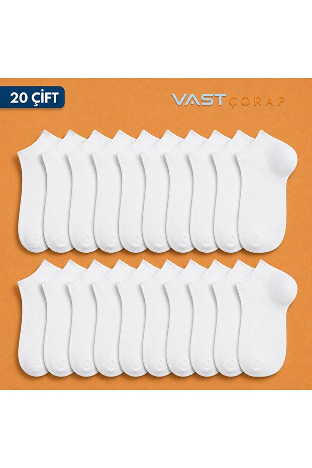 White Ankle Socks - 20-Pair Economy Pack