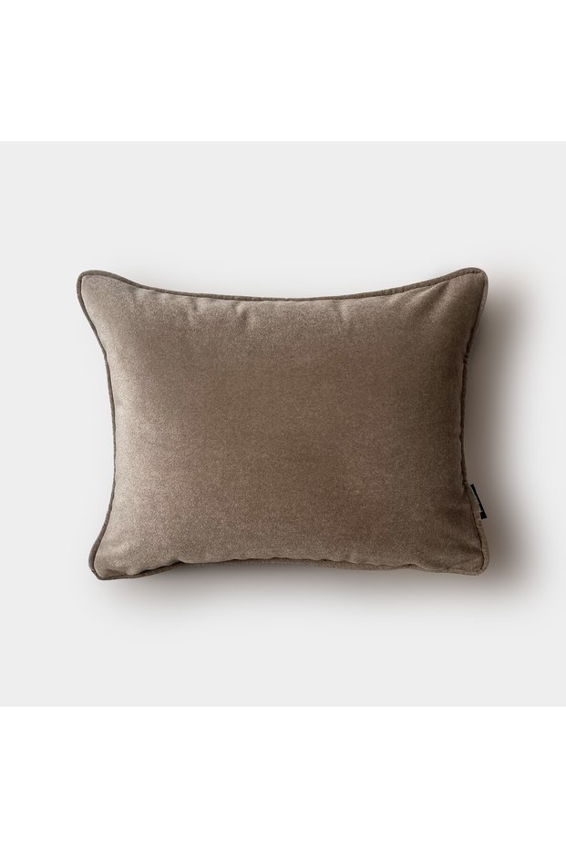 "Taupe" Velvet Flat Cushion Cover - 30X40