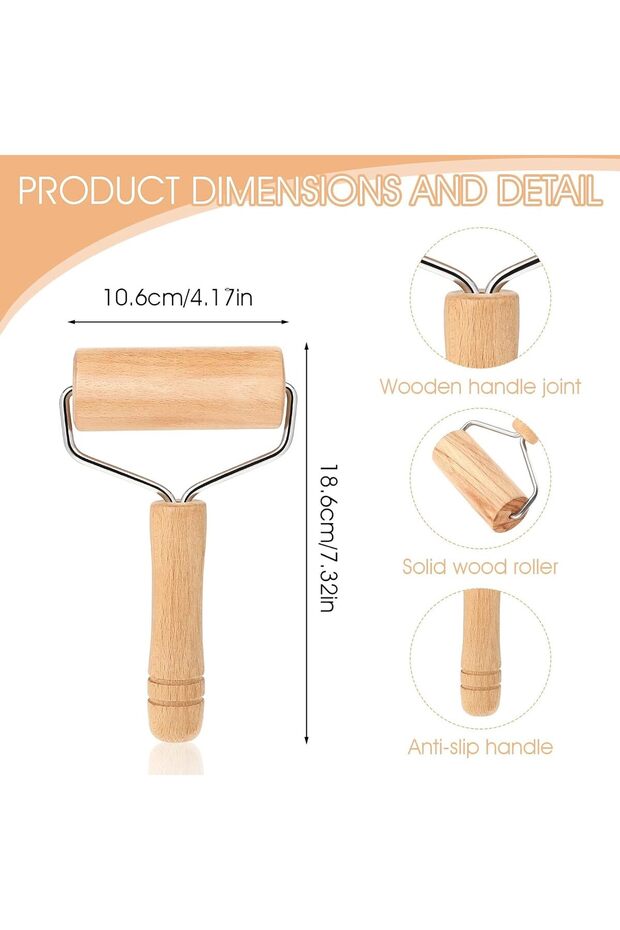2-Pack Small Wooden Rolling Pin, Mini Dough Roller for Pizza, Pastry, Baking & Cooking
