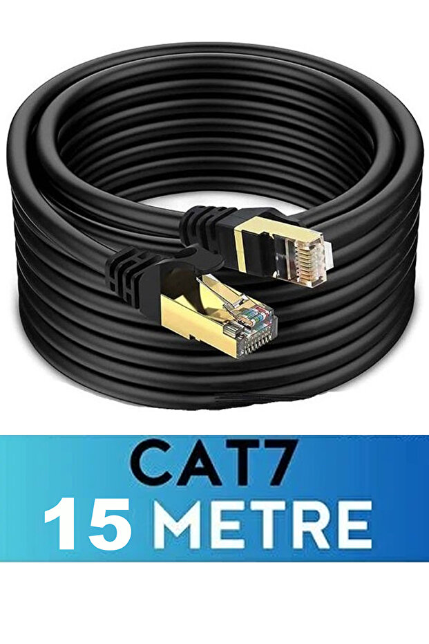 3156 كابل إيثرنت Cat 7 بطول 15 متر، كابل بيانات مودم إنترنت RJ45 LAN، 10 جيجابت في الثانية، 600 ميجاهرتز