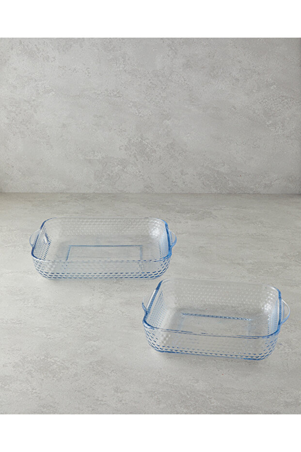 Bake&Serve Glass 2-Piece Square Oven Container 27X30-21X23 cm Transparent