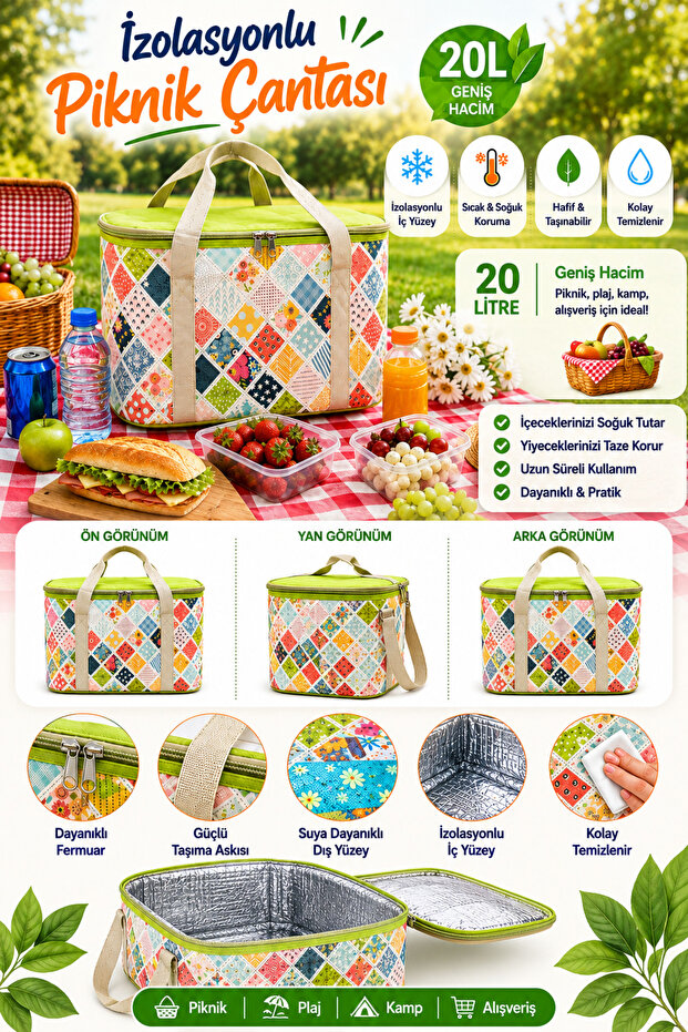 Castle 20 Liter Insulated Beach Picnic Camping Bag