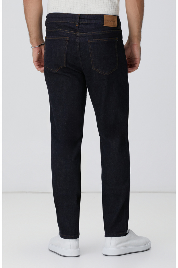 Lacivert Denim Pantolon - 3