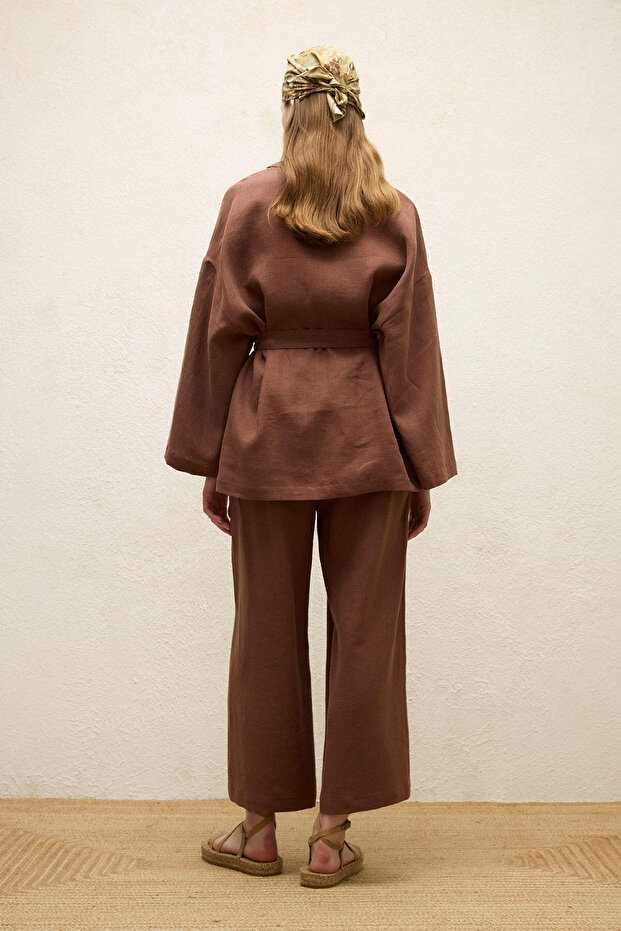 Buttoned Linen Shirt Tree Bark - 8