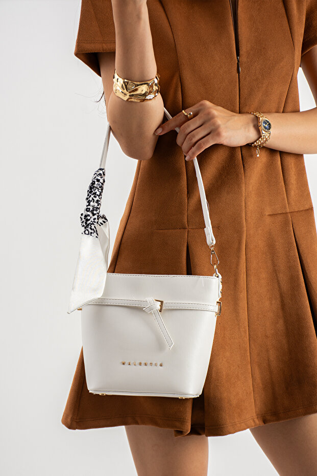 White Scarf Women's Shoulder Bag Handbag Crossbody Bag