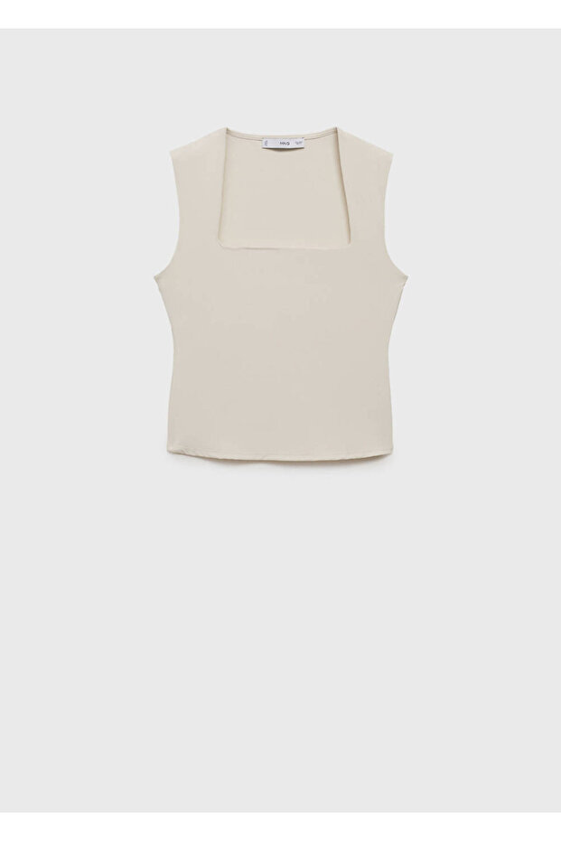 Schmal geschnittene Bluse mit breiten Trägern - 3