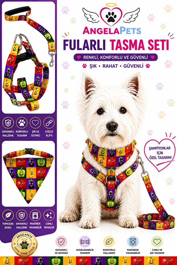 Adjustable Scarf, Chest Harness and Travel Strap Set of 3