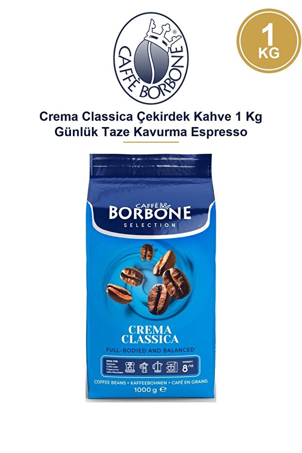 Caffè Borbone Crema Classica Whole Bean Coffee 1 kg Daily Fresh Roast Espresso