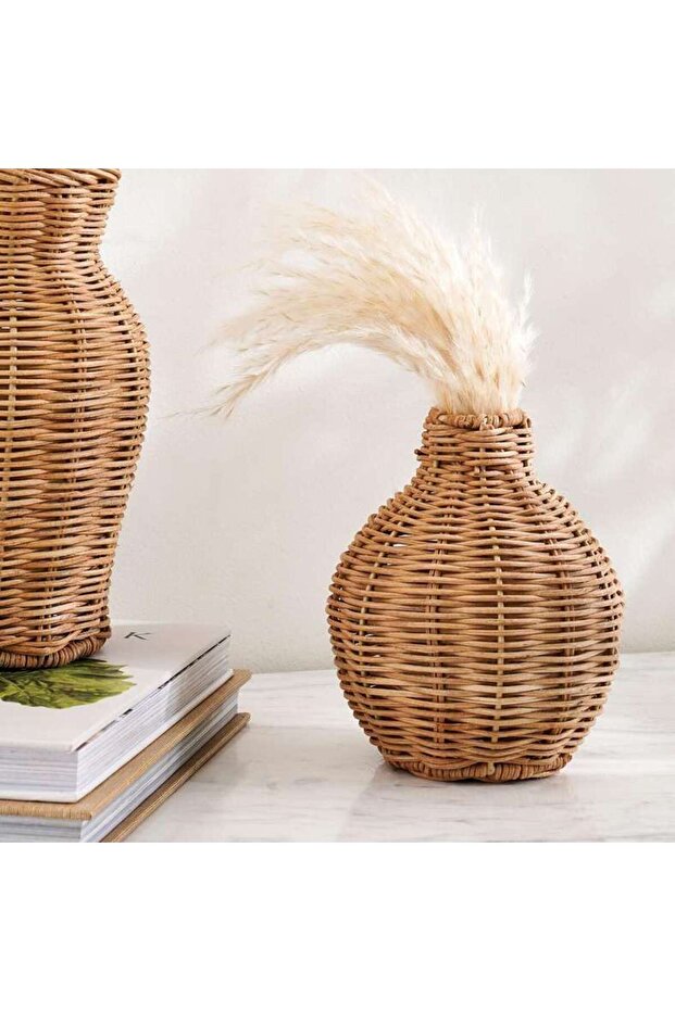 Lorena Rattan Vase 14x14x16cm- Natural