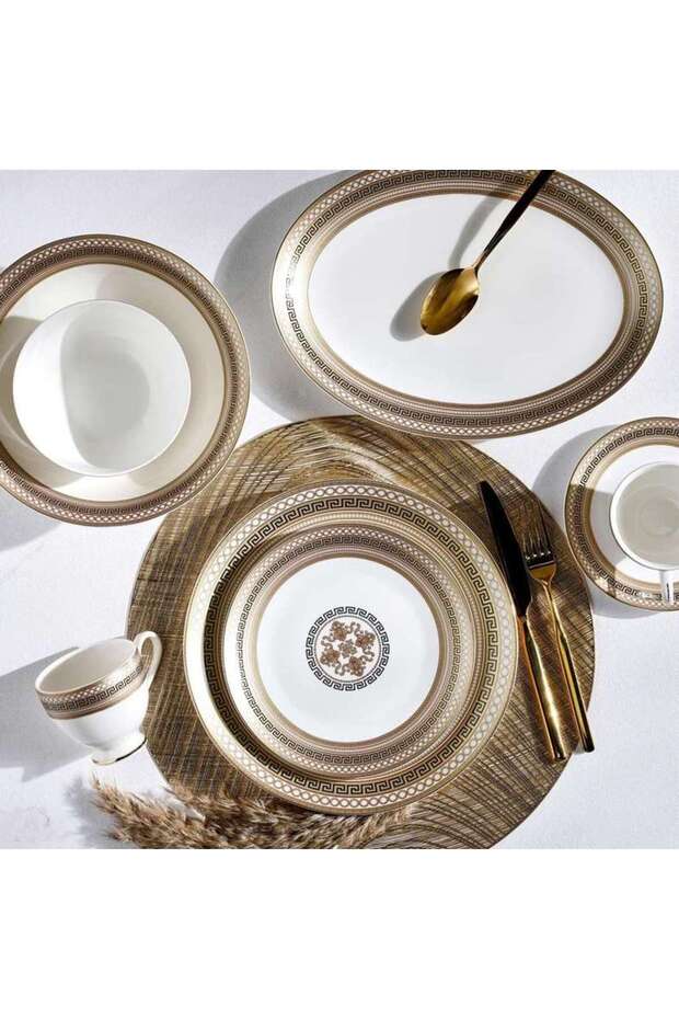 Grandeur 32-piece New Bone China Dinner Set -white & Gold