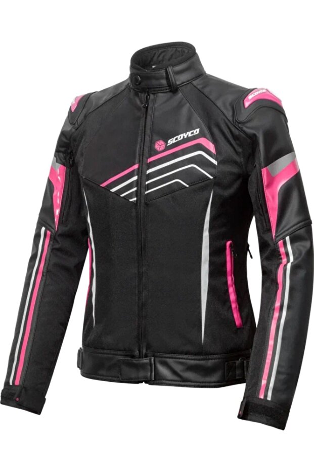 Motorcycle Coat 4 Seasons Maxdura 600-D Durable Fabric And Leather Women Motor Coat