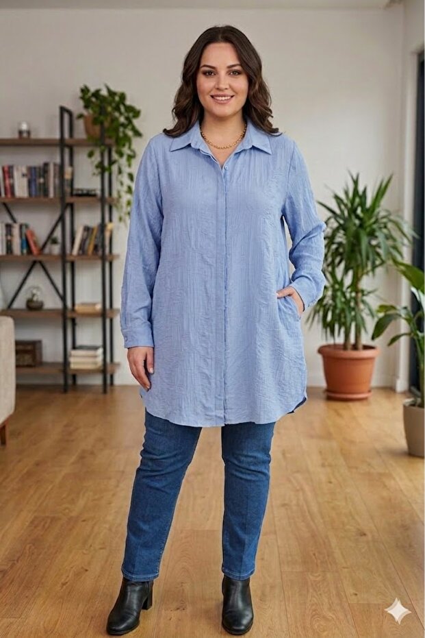 Plus Size Strawberry Jacquard Tunic Shirt