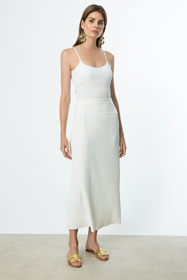Ribbed Midi Skirt - 2