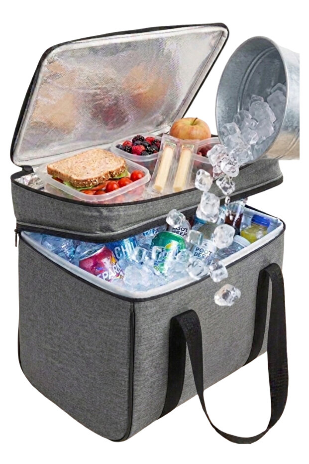 Ns 40 Lt Thermal Cooler Bag - Water Leakproof Bottom Layer Insulated Camping Picnic Bag Ice Box
