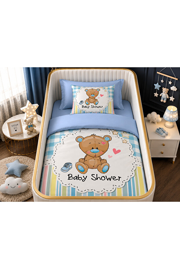 Baby Dream Teddy Bear Single Digital Baby Bedding Set