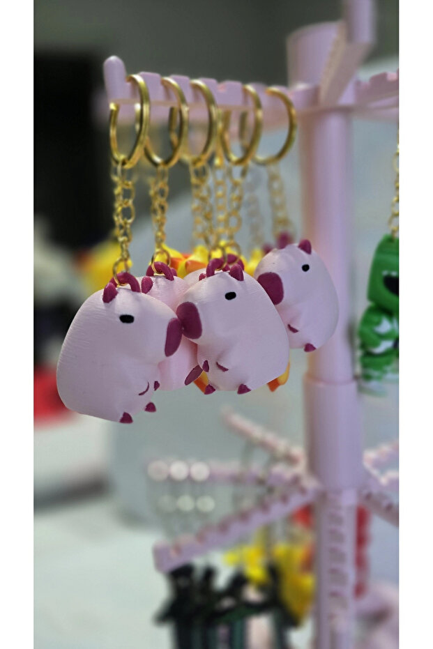 Pink Capybara Keychain Quality Accessory Bag Charm