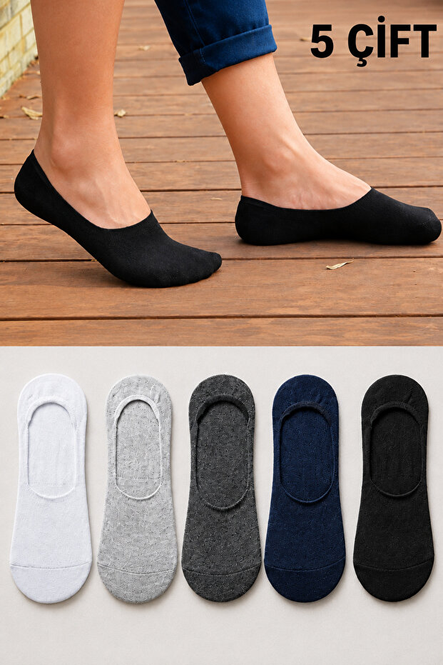 5-Piece Men's Babet Invisible Socks Set 5 Pairs