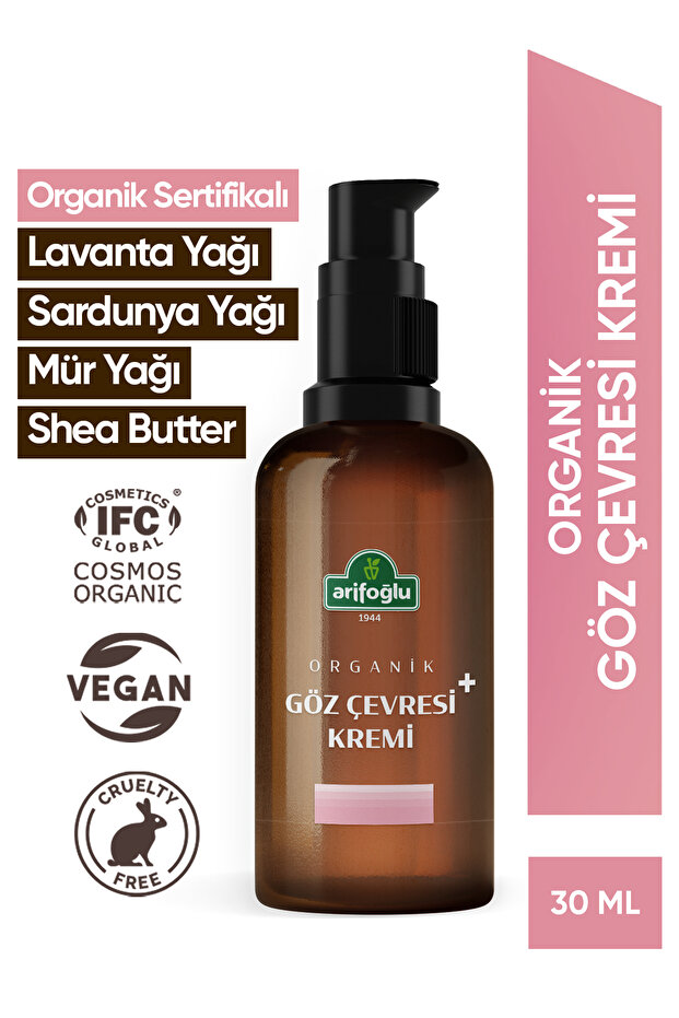 Organic Eye Contour Cream 30 ml Moisturizing Brightening Anti-Wrinkle