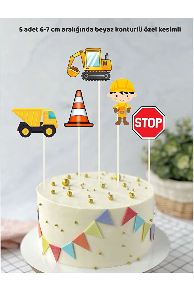 Construction Themed Birthday Cake Topper Birthday Decoration