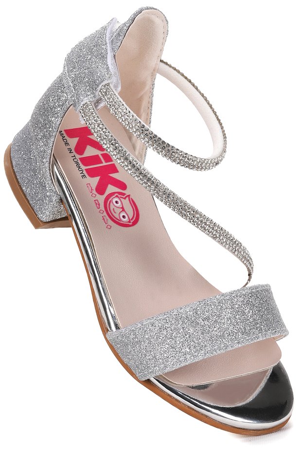 Yada Sand Glitter Baby Girl 2 cm Heeled Sandals Evening Dress Shoes