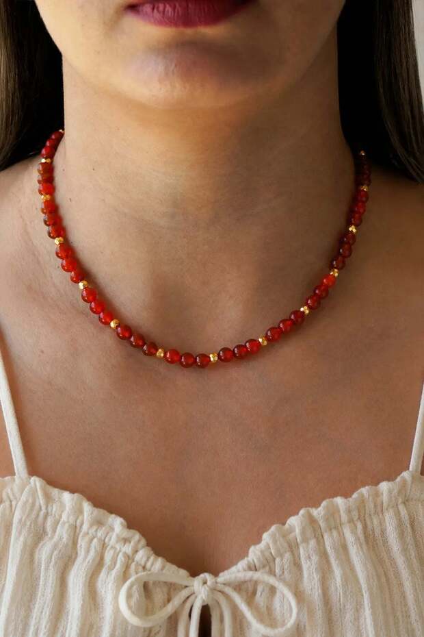 Agate Natural Stone Necklace | Evil Eye and Negative Energy Protection | Pure Collection |