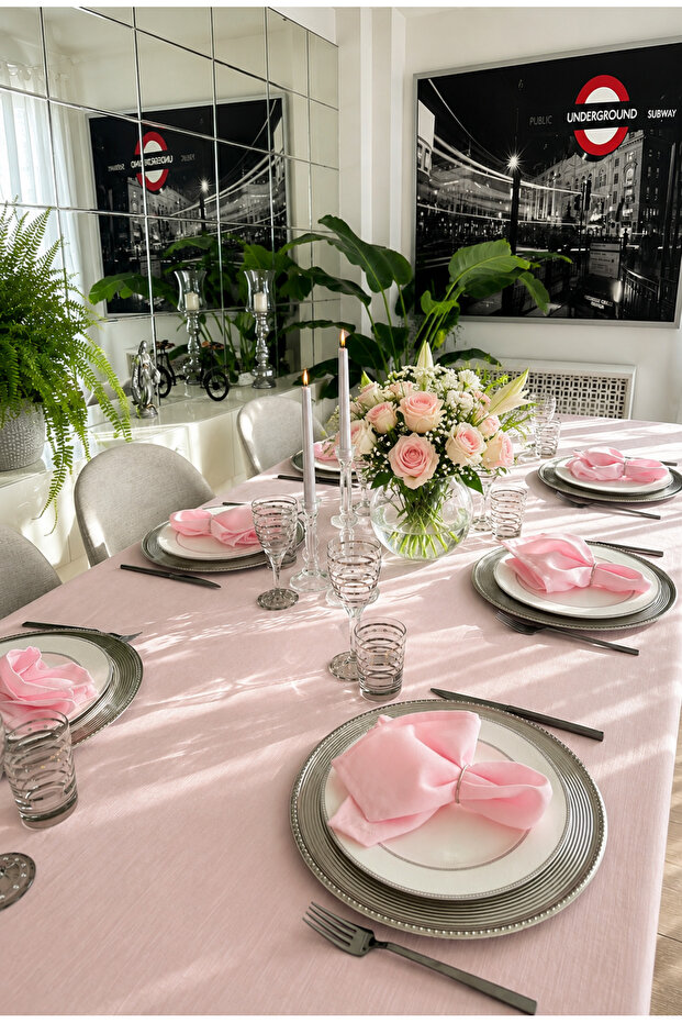 Royal Sugar Pink Tablecloth (Napkins Not Included)