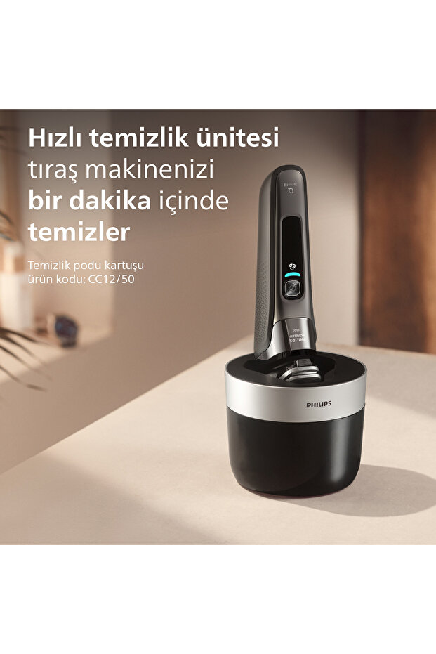 i9000 SkinIQ Islak&Kuru Tıraş Makinesi, 360 başlıklar, Şarj Standı, Çanta, X9002/30 - 9