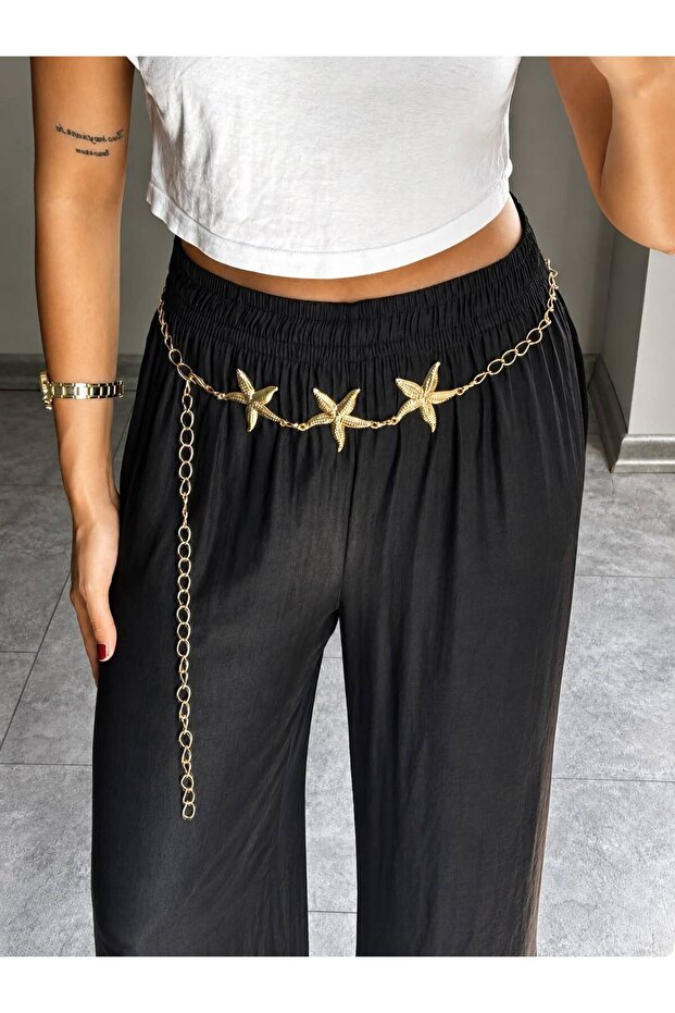 Gold Starfish Chain Accessory Dress Belt, Jacket Belt