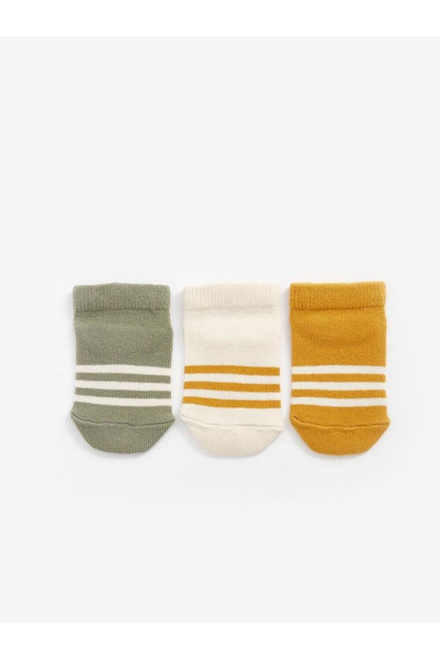 Striped Baby Boy Booties Socks 3-Piece (S4)