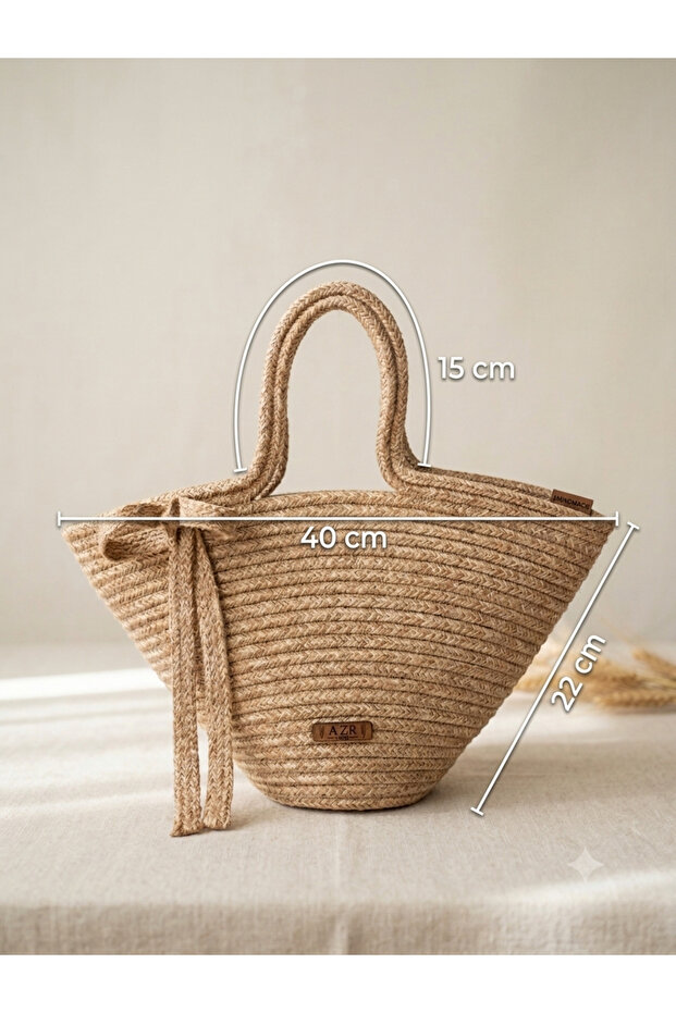 Jute Rope Straw Hand Bag Arm Bag Day Bag