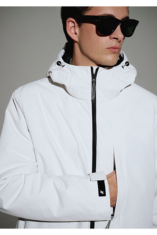Water Repellent K Hooded Gray Inflatable Jacket 0110441-83746