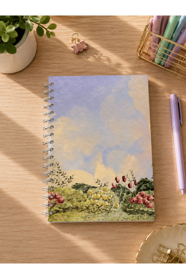 دفتر ملاحظات بغلاف صلب حلزوني - 17x24 سم - 120 ورقة
