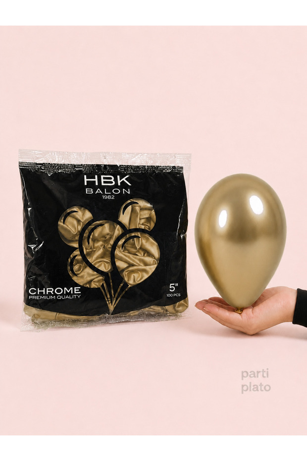 5 Inch Chrome Gold Latex Balloon (Pack of 100) - Add a Touch of Luxury to Your Decorations!