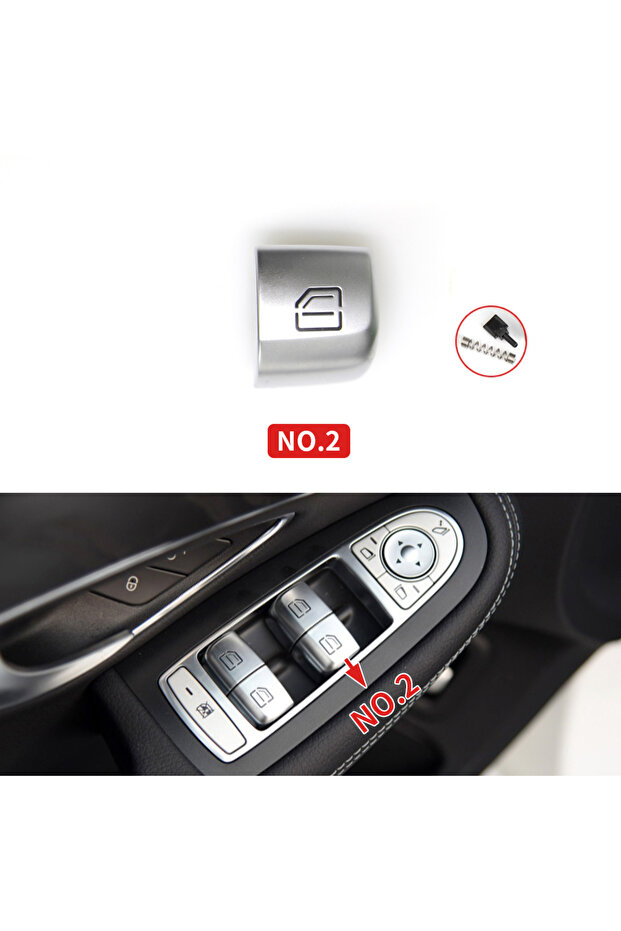 No.2 W205 W253 W213 W293 W222 Car Master Passenger Door Window Switch Button Cover Cap Replacement F