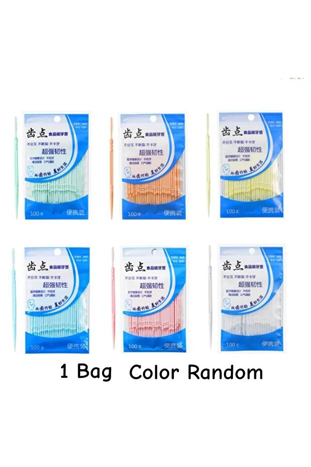 100pcs High-End Disposable Toothpicks 200Pcs Ultra-Fine Portable Family Box Double-Head Fruit Sticks