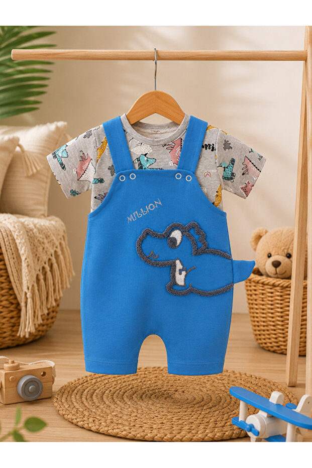 Dino Two-Piece Jumpsuit Baby Boy 6 Months, 9 Months, 12 Months