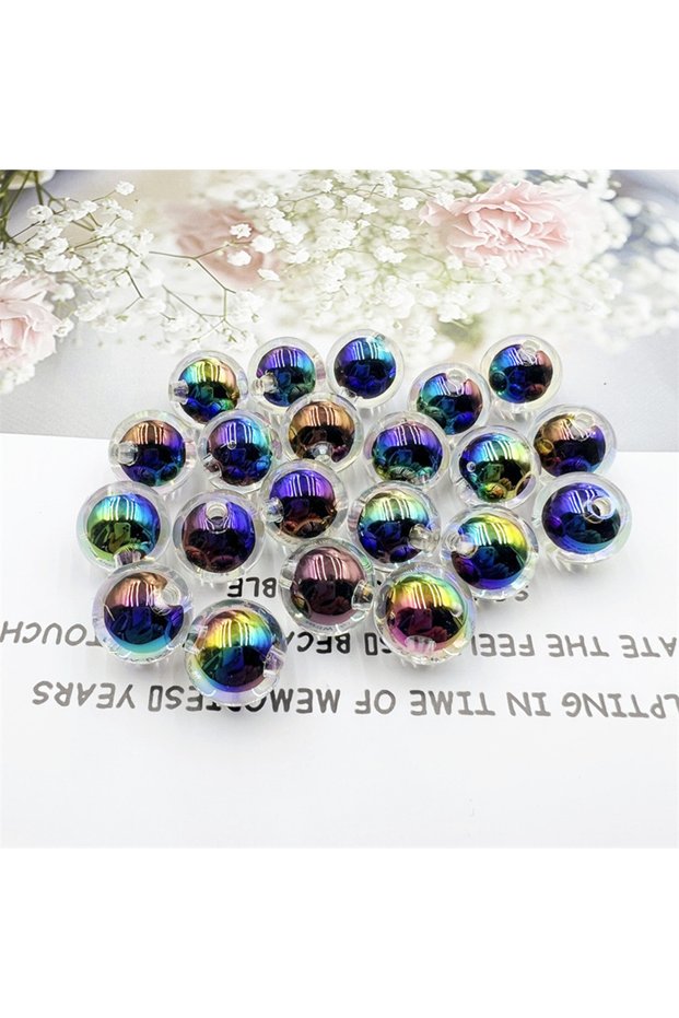 10mm-hei-54pcs 108/54pcs 8/10mm Pink Color Acrylic Beads, Interval Beads. Loose Beads DIY Pearl in P