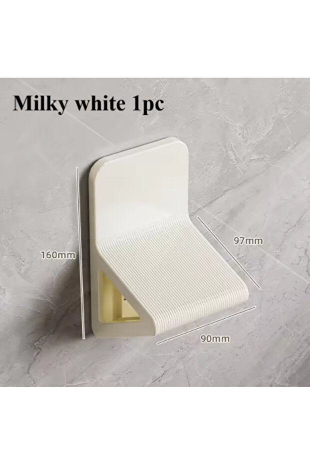 milk white1pc Multifunctional Bathroom Kit: Hole-Free Supplies, Step Stool, Body Cleansing & Foot Ma