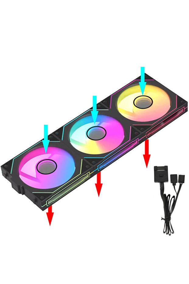 علبة كمبيوتر A-RGB سوداء اللون من JUMPEAK MX120 قابلة للتركيب والتجميع مع إضاءة ARGB بأحجام 240 مم و360 مم و120 مم