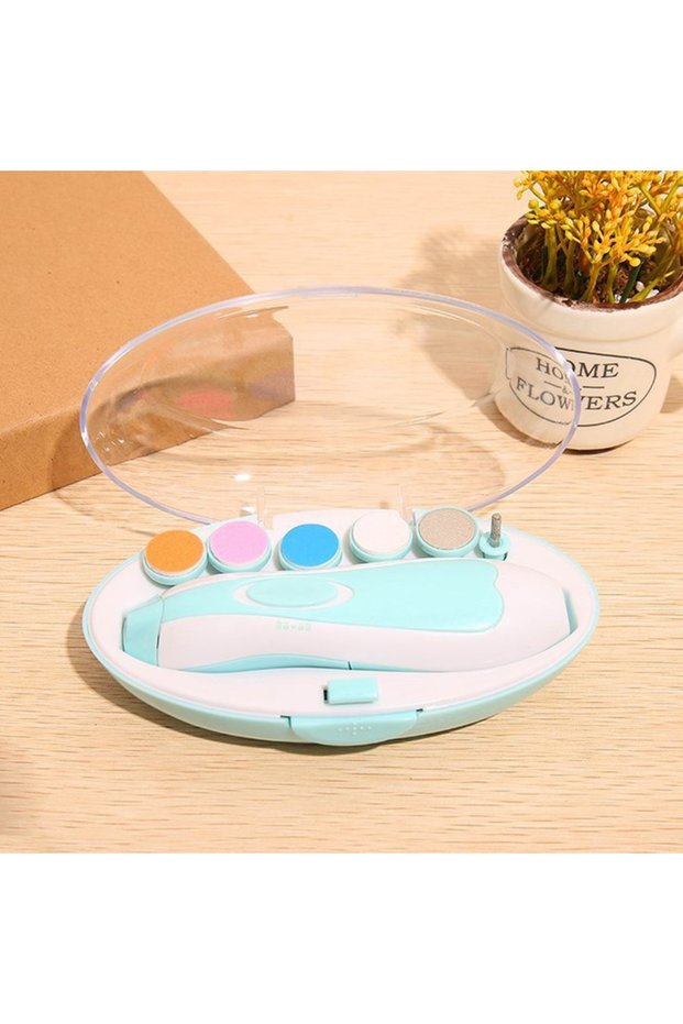 blue Baby Electric Nail Trimmer Kid Nail Polisher Tool Baby Care Multifunctional Fingernail Cutter T