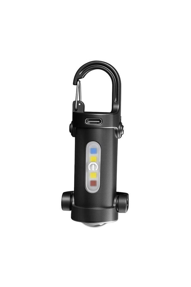 سلسلة مفاتيح يدوي صغير قوي بتقنية COB LED، قابل لإعادة الشحن عبر منفذ USB، مصباح عمل معلق، مقاوم للماء، سلسلة مفاتيح.