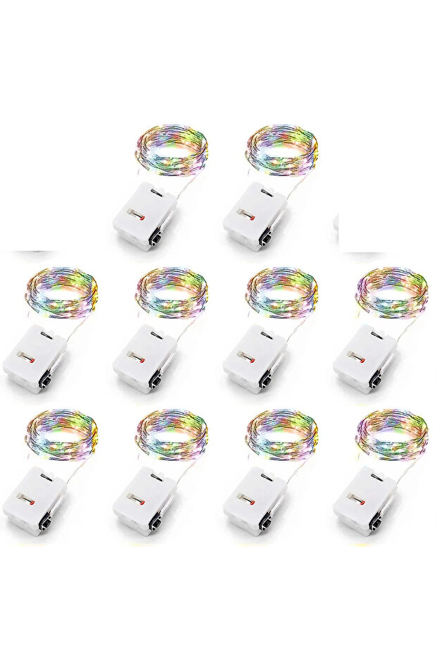 39.37inch white 10 pcs Outside 10 Pack Waterproof Mini Fairy Lights Copper With 3 Speed Modes for Ch