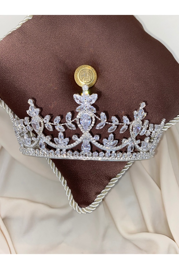Arvena Bridal Crown with Zircon Stones Engagement and Wedding Crown