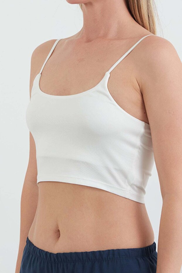 Basic Crop Bustier with Rope Strap - 4
